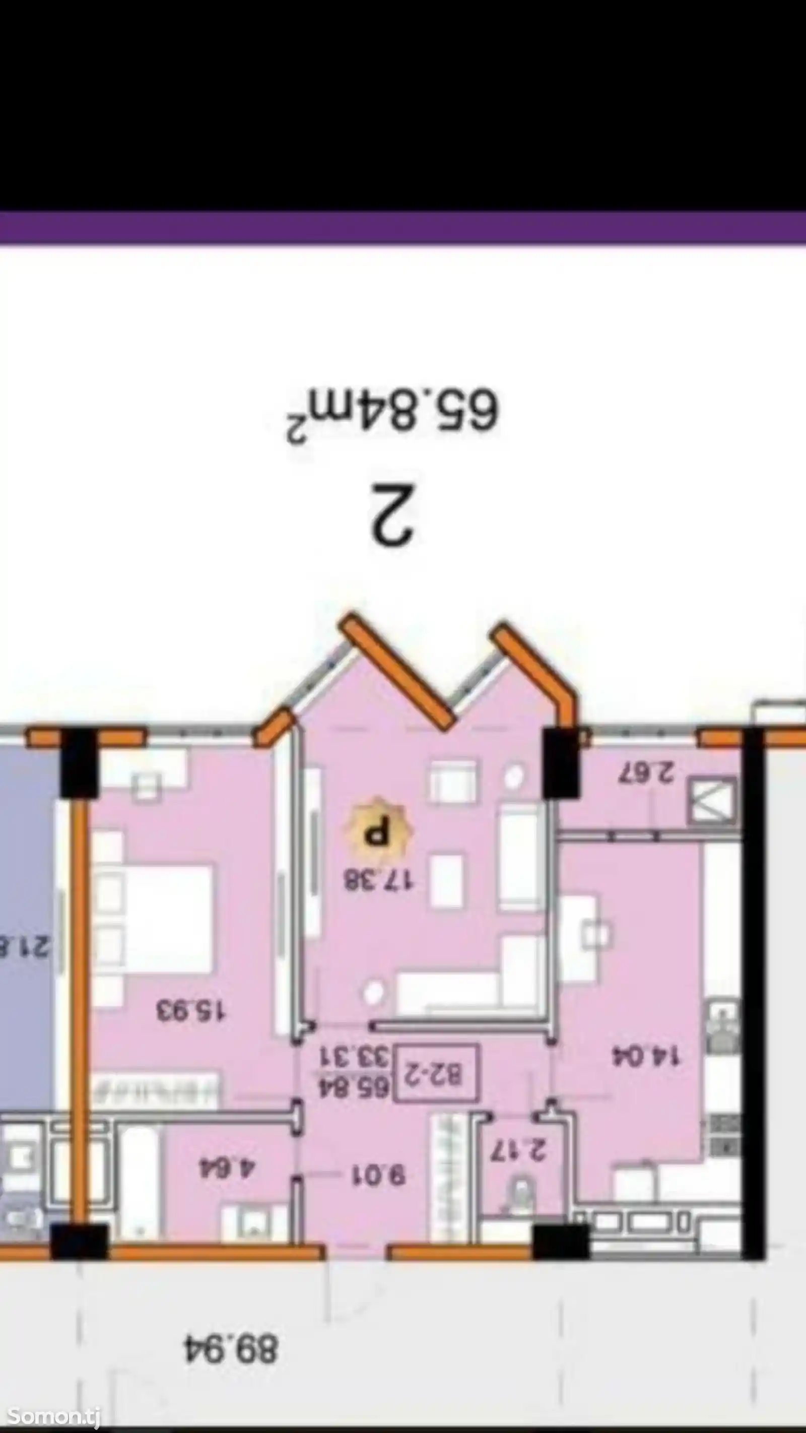 3-комн. квартира, 12 этаж, 65 м², И. Сомони-11