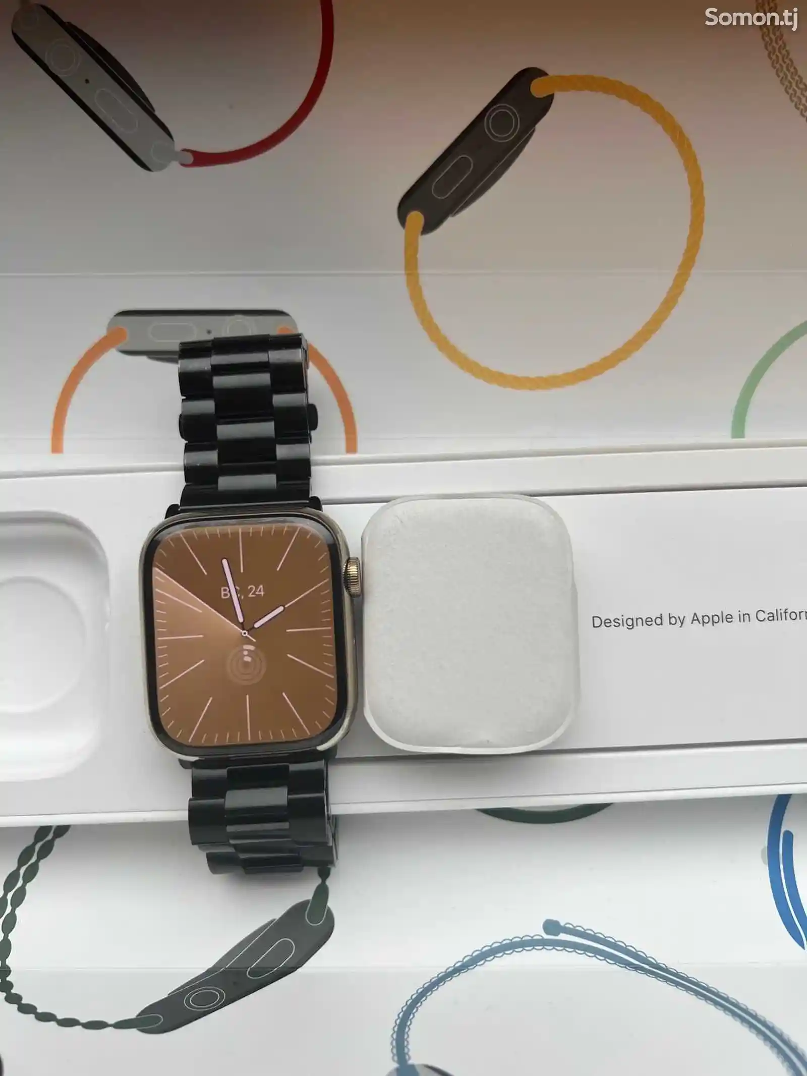 Смарт часы Apple Watch Series 7 gold stainless steel-10