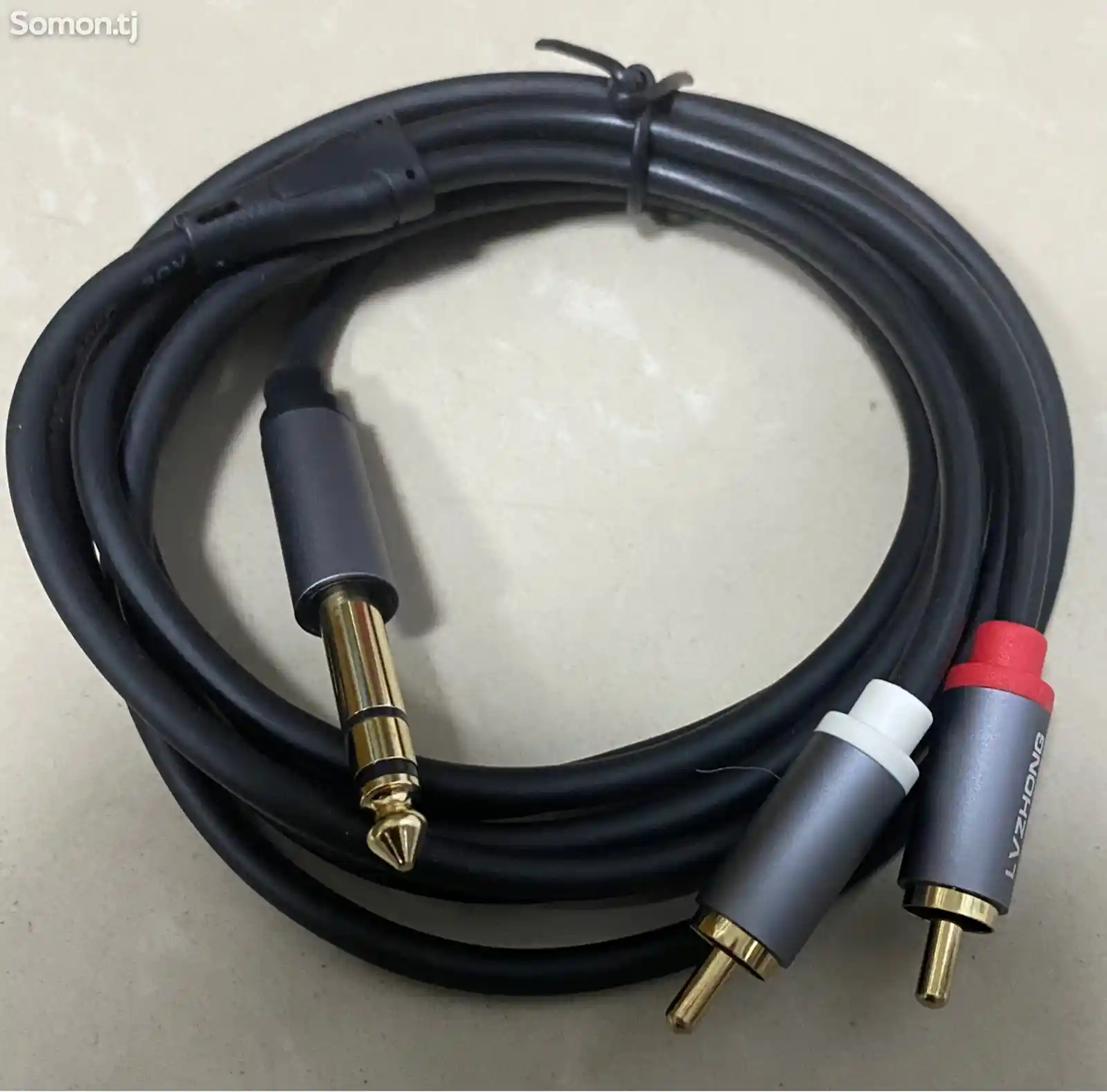 Кабель 2x RCA - 1x JACK 6,3 ММ-3