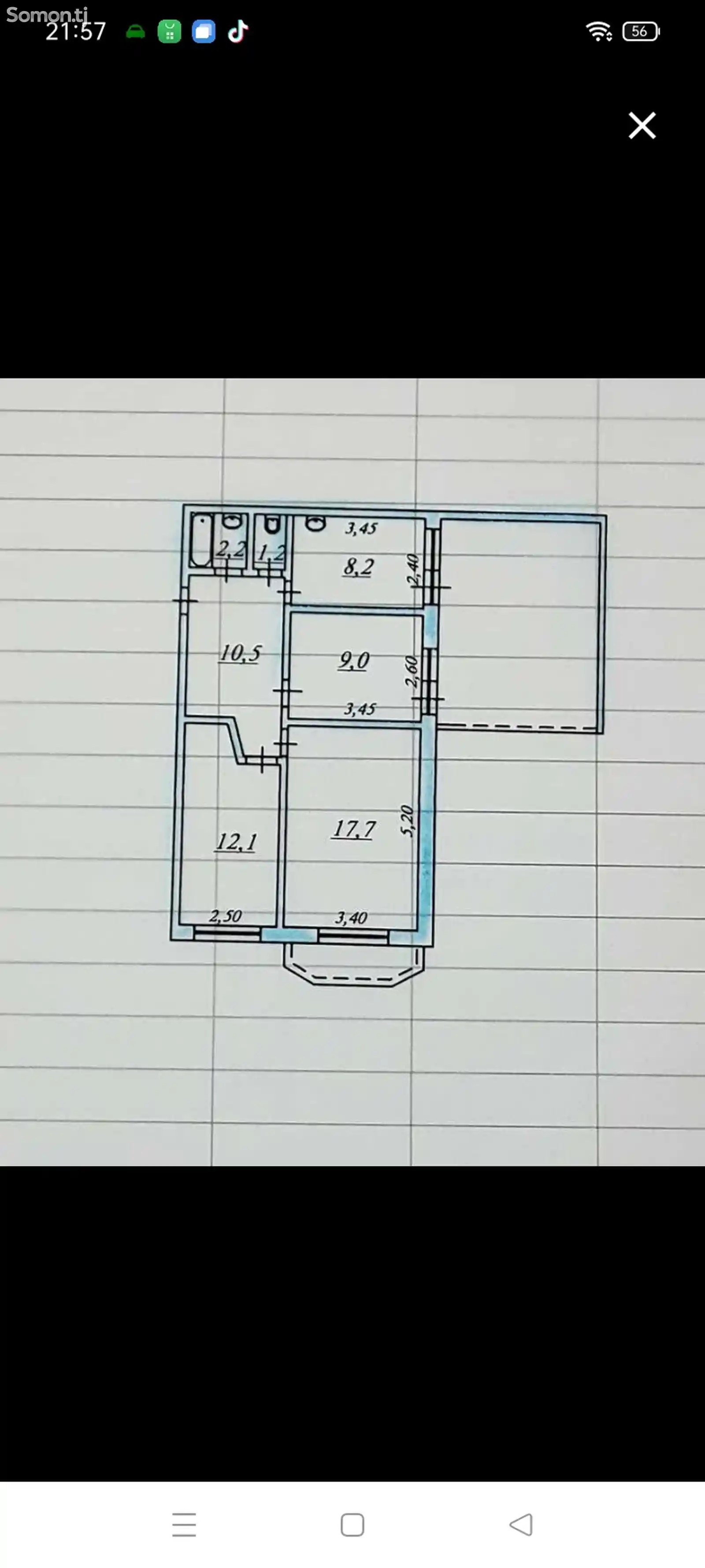 3-комн. квартира, 8 этаж, 90 м², сино-14