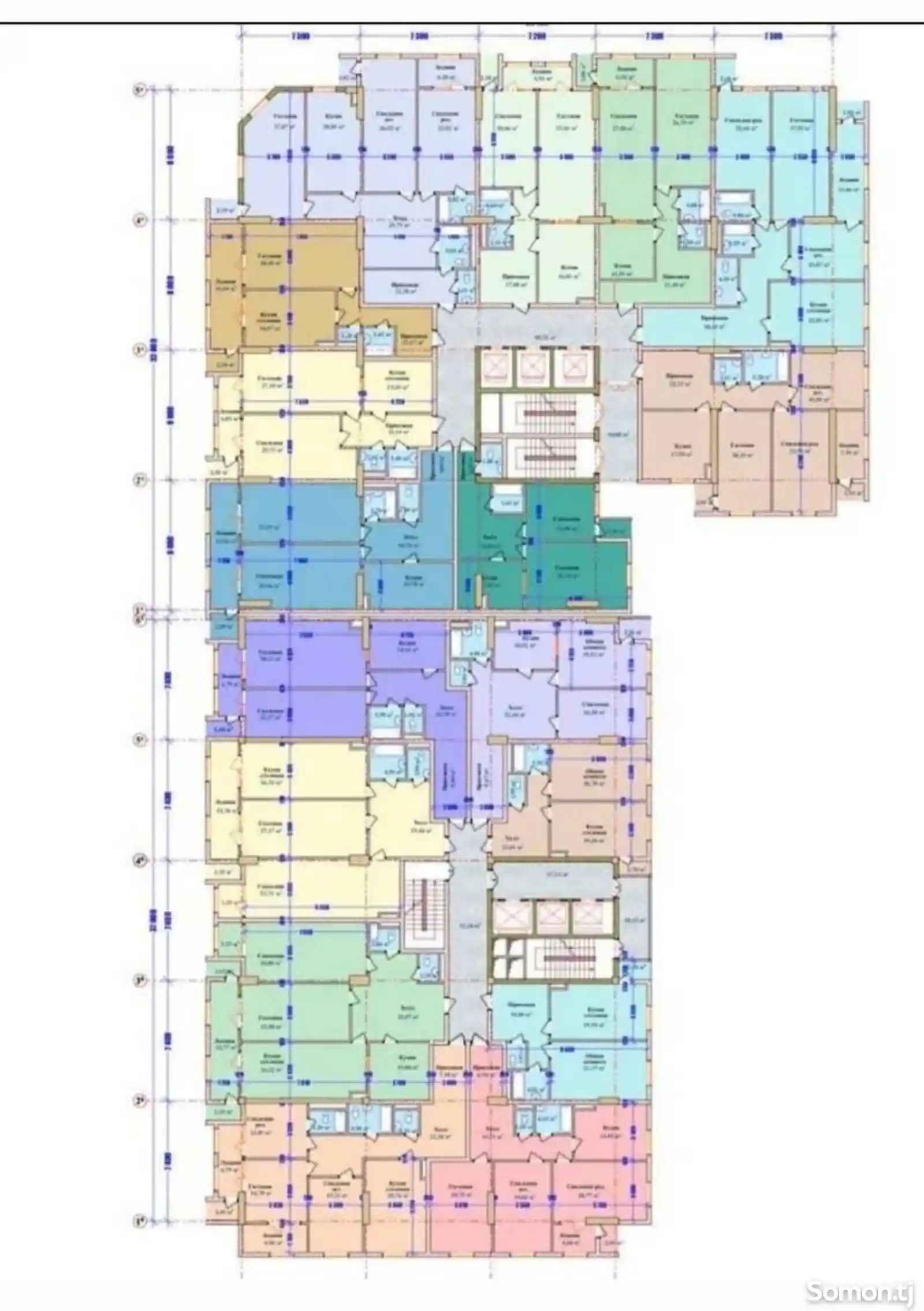 2-комн. квартира, 6 этаж, 81 м², Шохмансур-3