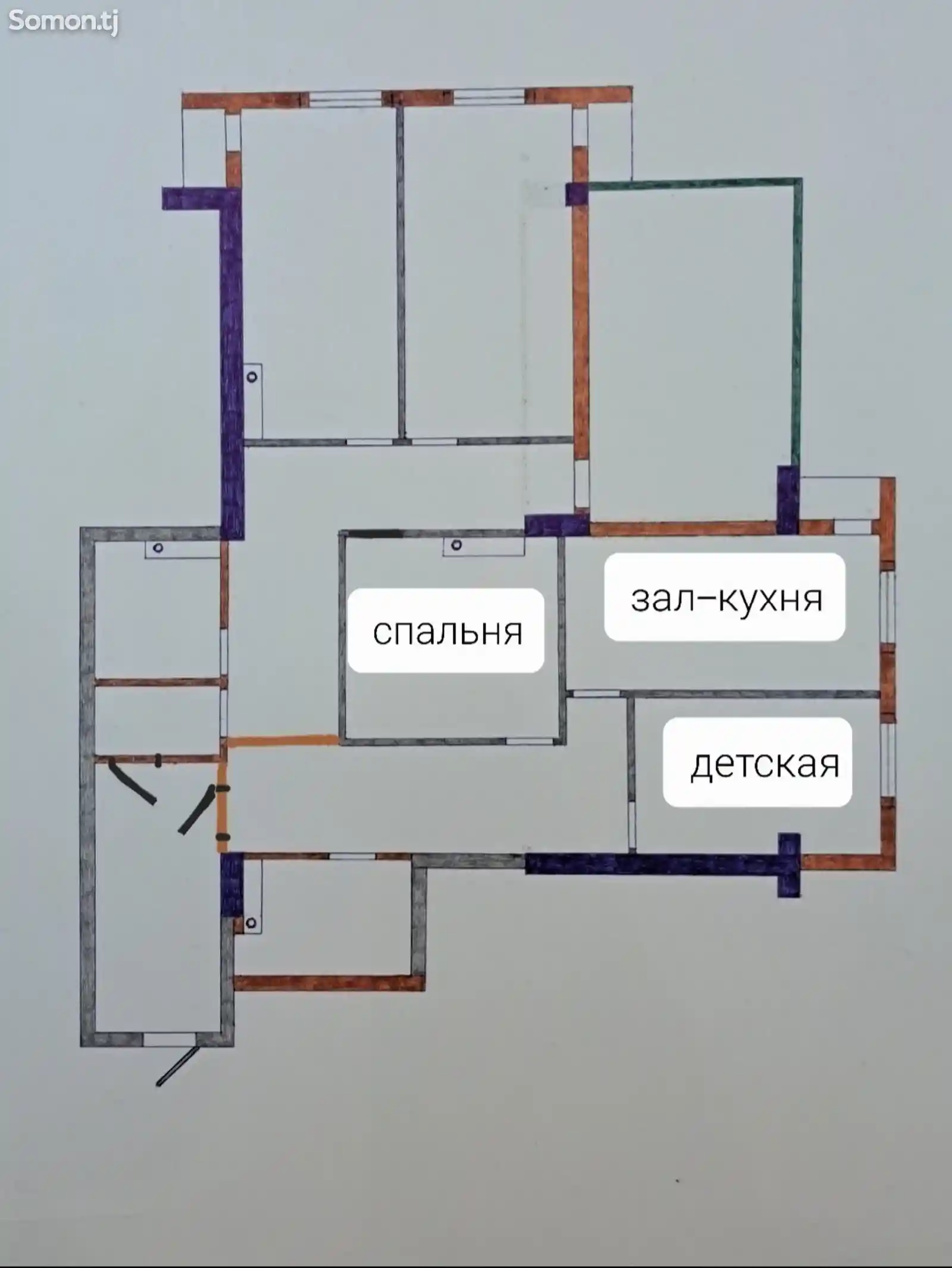 3-комн. квартира, 16 этаж, 65 м², 82 мкр-7