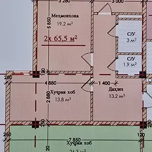 2-комн. квартира, 8 этаж, 65 м², куч.Лоик Шерали 25