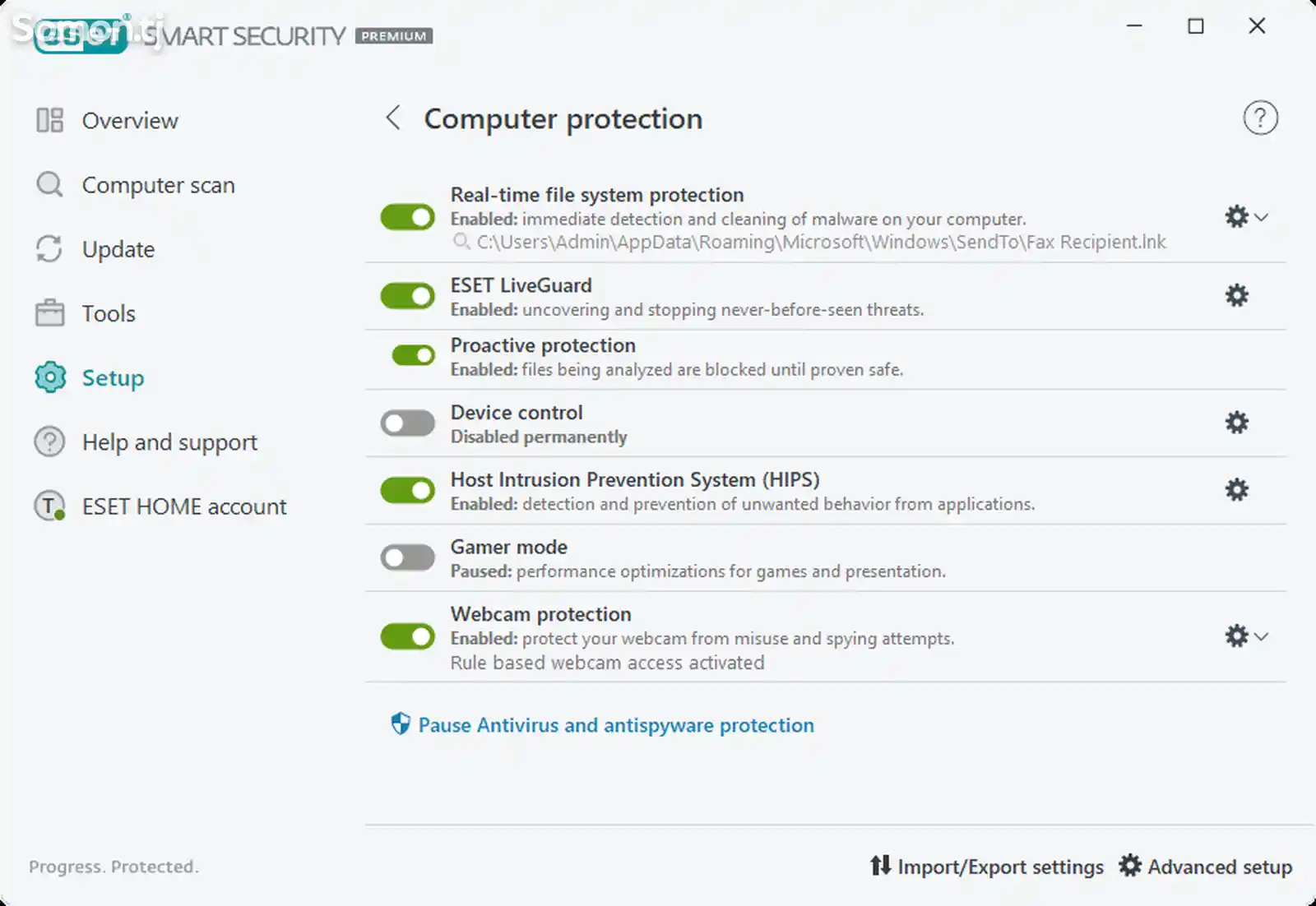 ESET Smart Security Premium - иҷозатнома барои 5 роёна, 1 сол-2