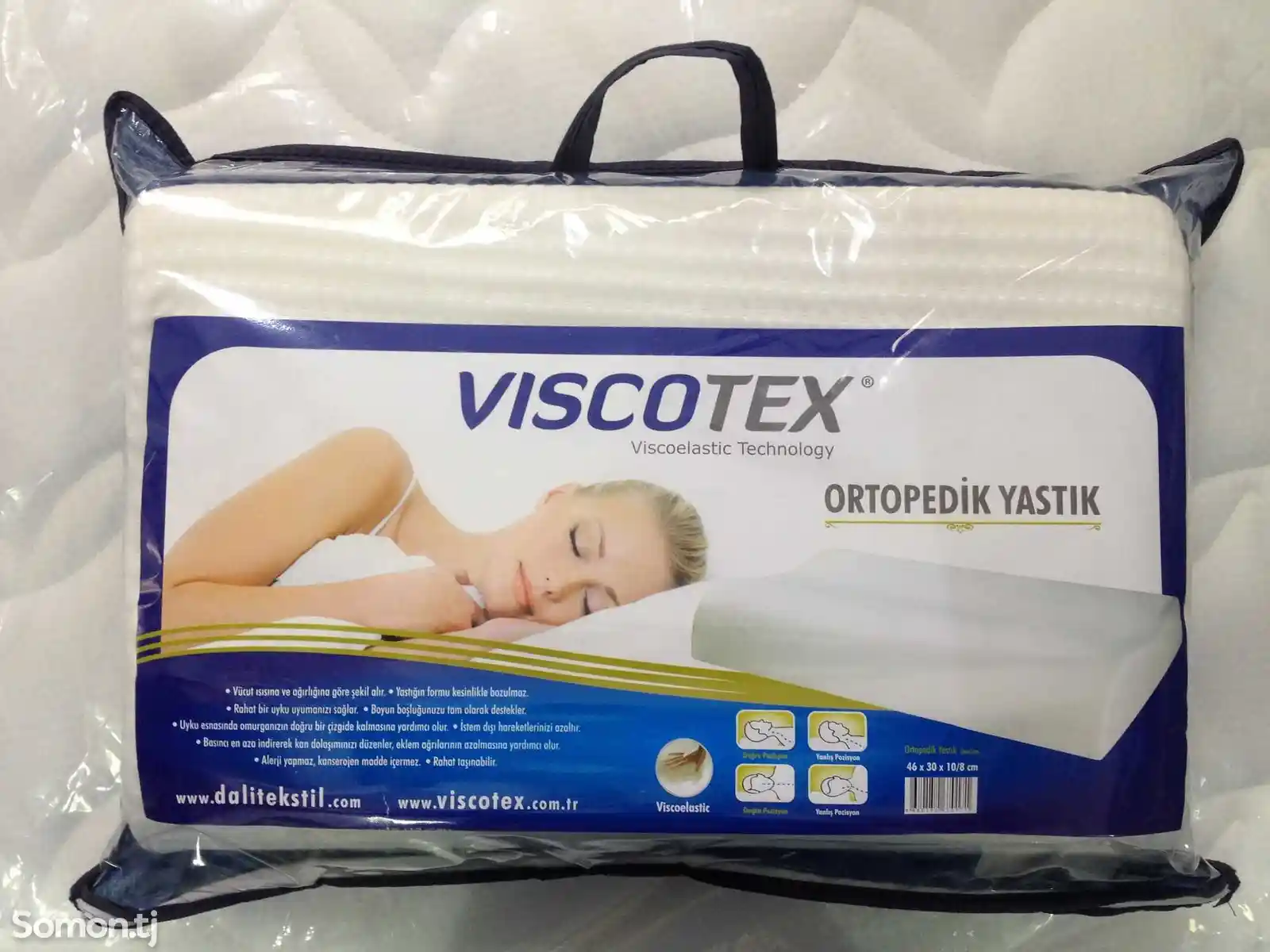 Ортопедическая подушка Visco с одним валиком-2