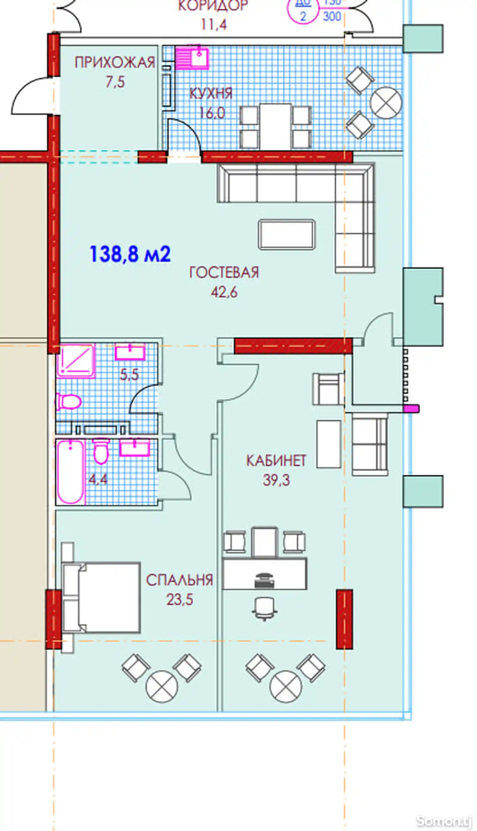 Помещение под свободное назначение, 138м², Цум-4