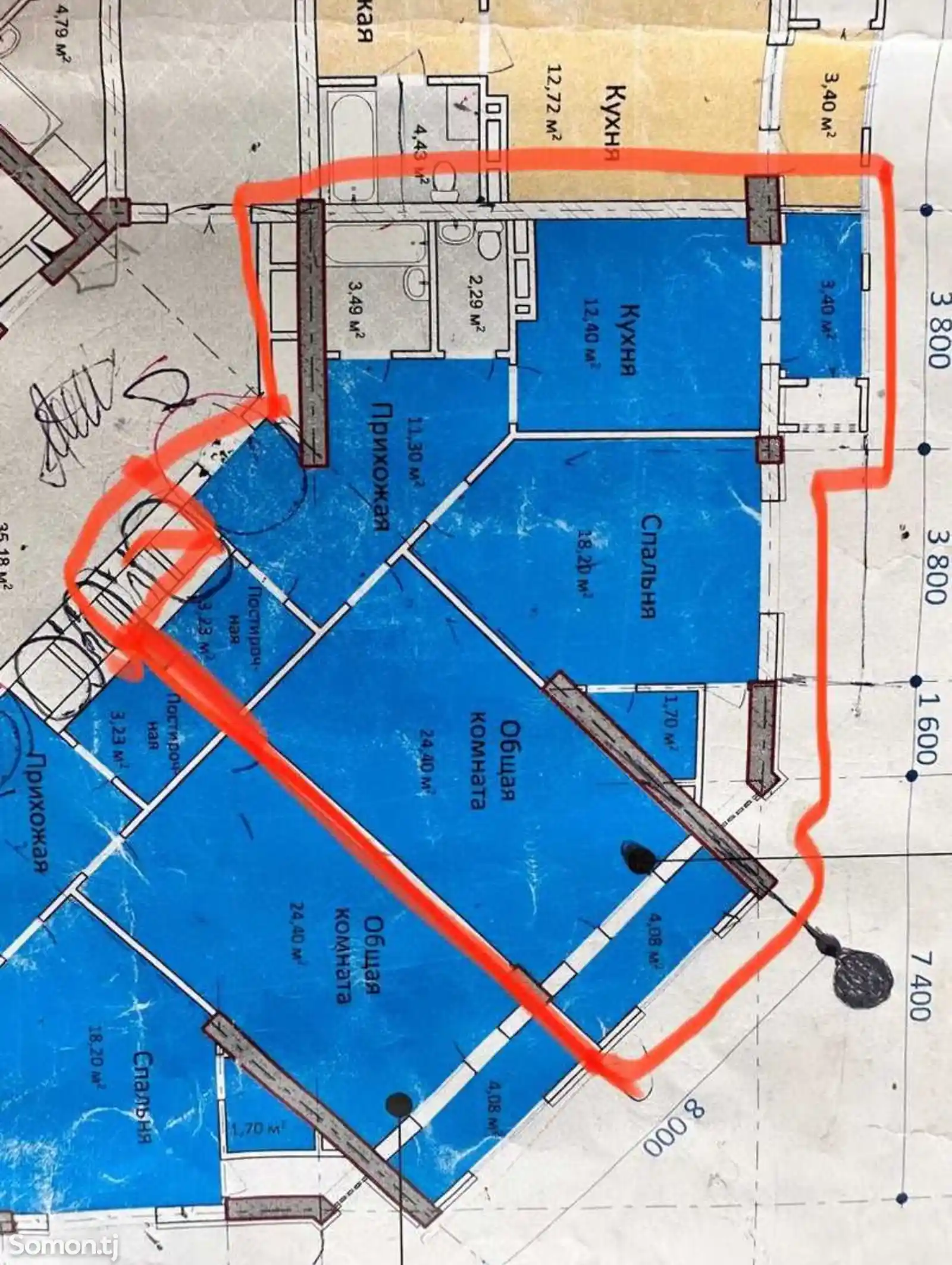 2-комн. квартира, 18 этаж, 85 м², Центр, Дом печать, Алфемо-4