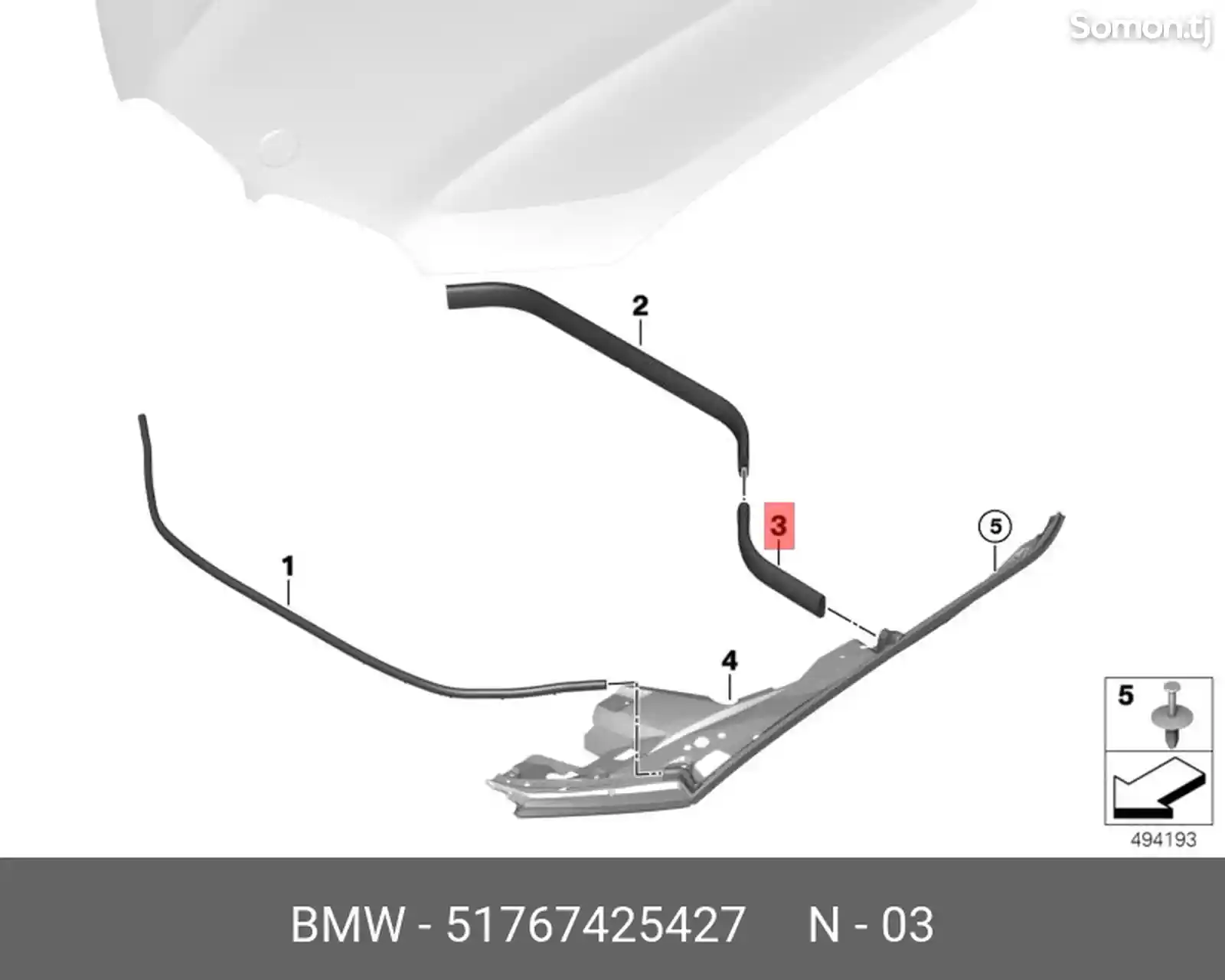 Уплотнительная резинка BMW X5 G05 правое левое-1