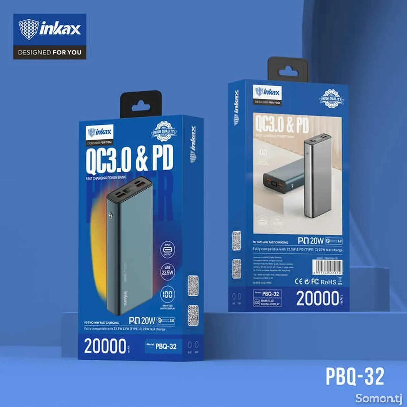 Внешний аккумулятор Power Bank Inkax 20 000mAh Fast Charge-1