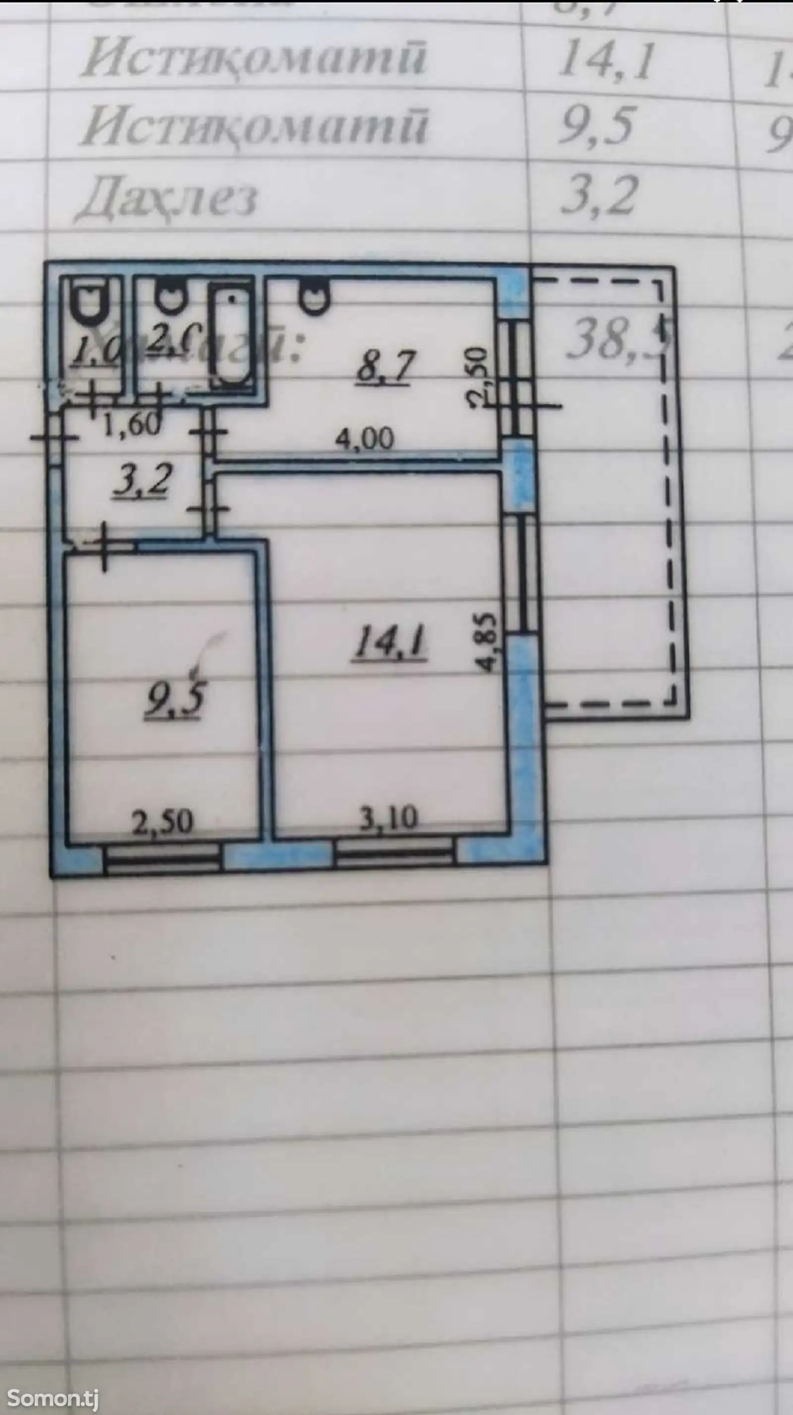 2-комн. квартира, 5 этаж, 50м², Саховат-2