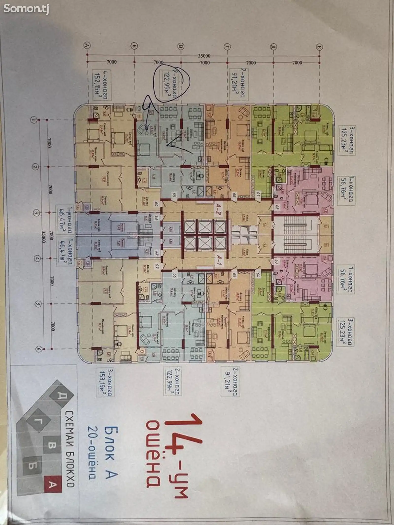 2-комн. квартира, 14 этаж, 122 м², 82 мкр-1