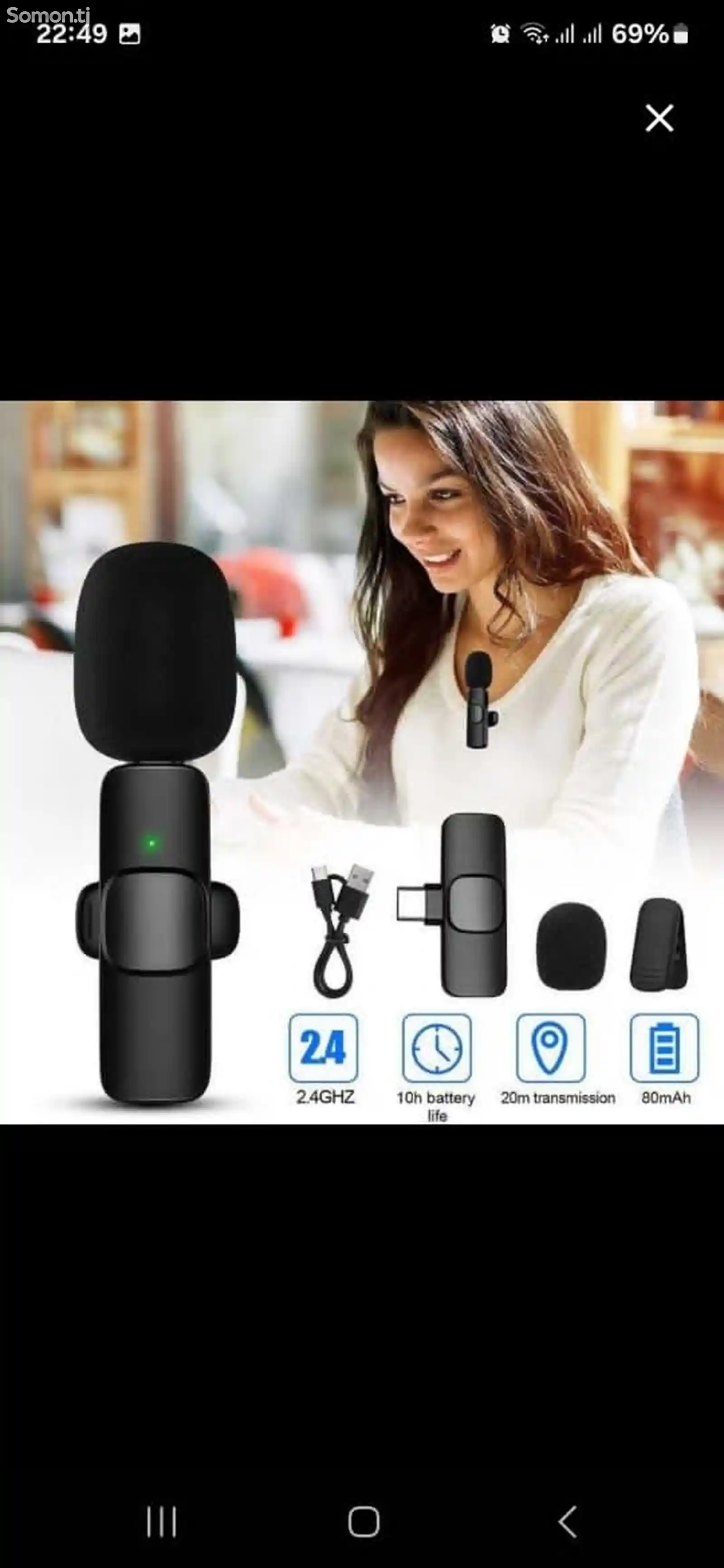 Микрофон для мобильного устройства Sagseller Wireless Microphone K9 2 in 1/черны-4