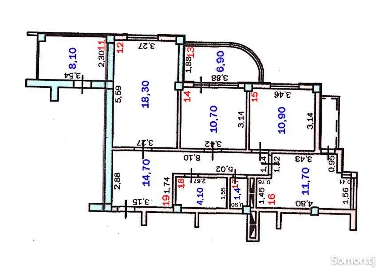 4-комн. квартира, 5 этаж, 87 м², 91 мкр-16