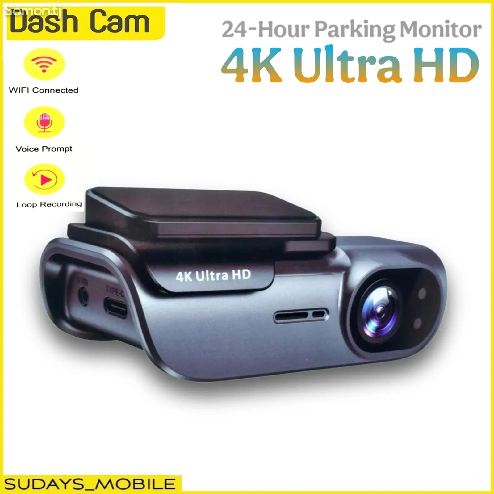 Видеорегистратор для Авто Dash Cam 4k Ultra HD Wi-Fi-1