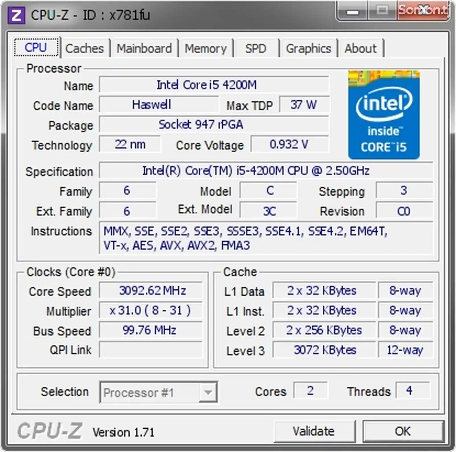 Процессор Intel core i5-3