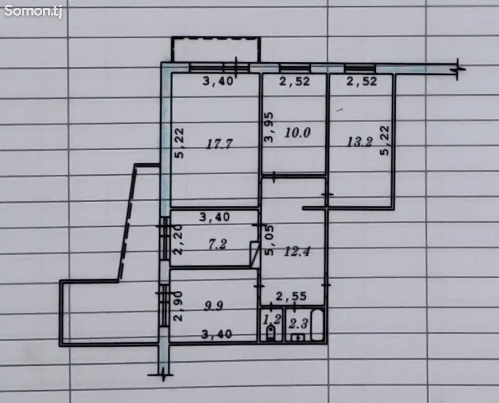 4-комн. квартира, 5 этаж, 85 м², 102 мкр (ориентир: напротив института языков)