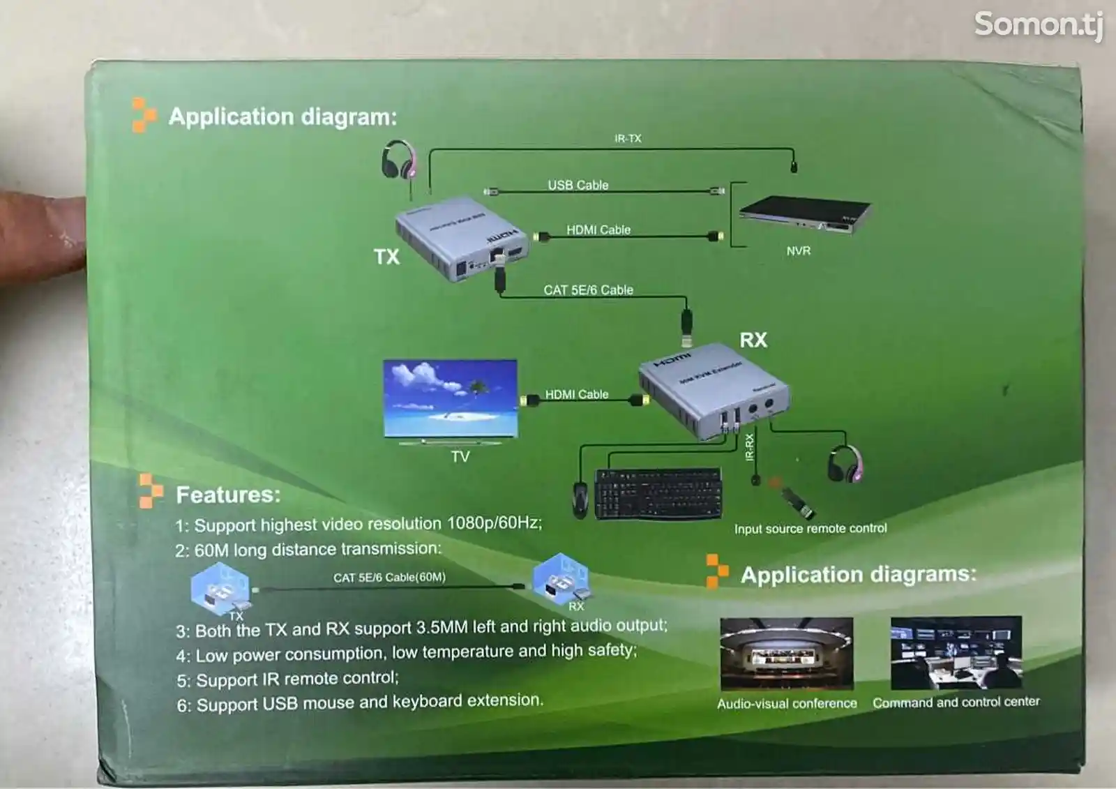 Удлинитель HDMI kvm Extender 60m-2