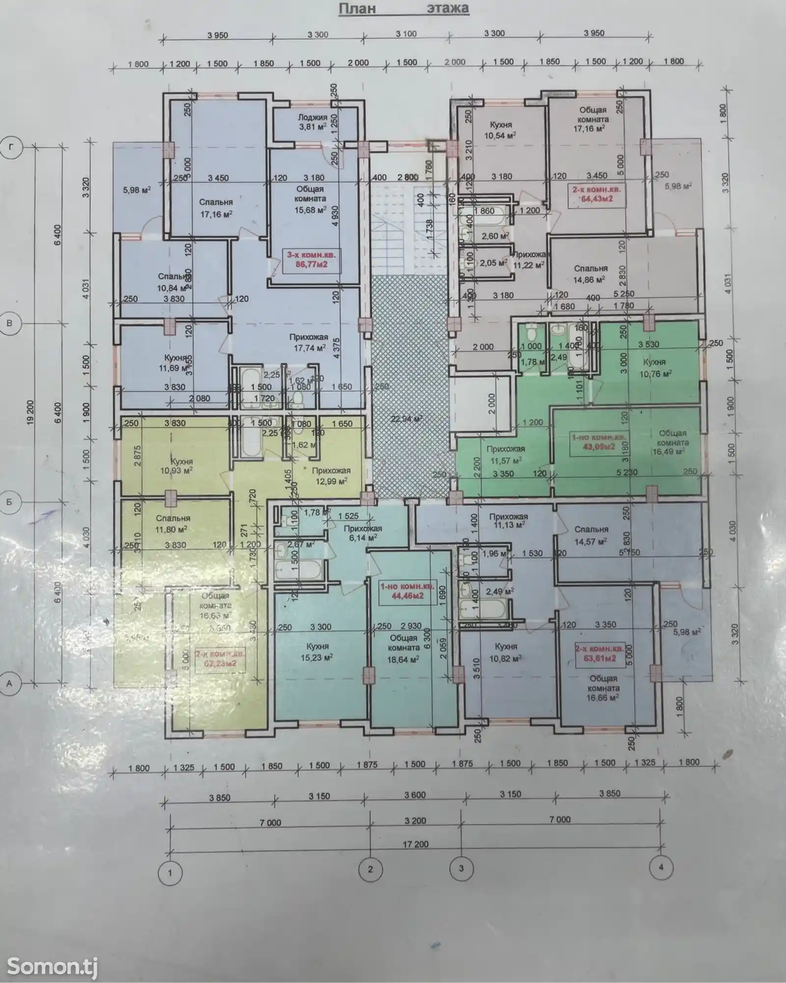 2-комн. квартира, 9 этаж, 63 м², Паспортный стол, ТРЗ, С Айни-9