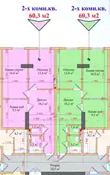 2-комн. квартира, 3 этаж, 60 м², 20-солагии Истиқлолият-2