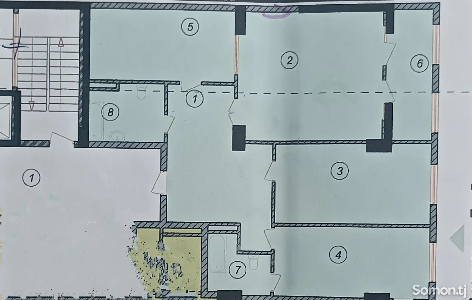 3-комн. квартира, 6 этаж, 134 м², Волна,зелёный базар-3