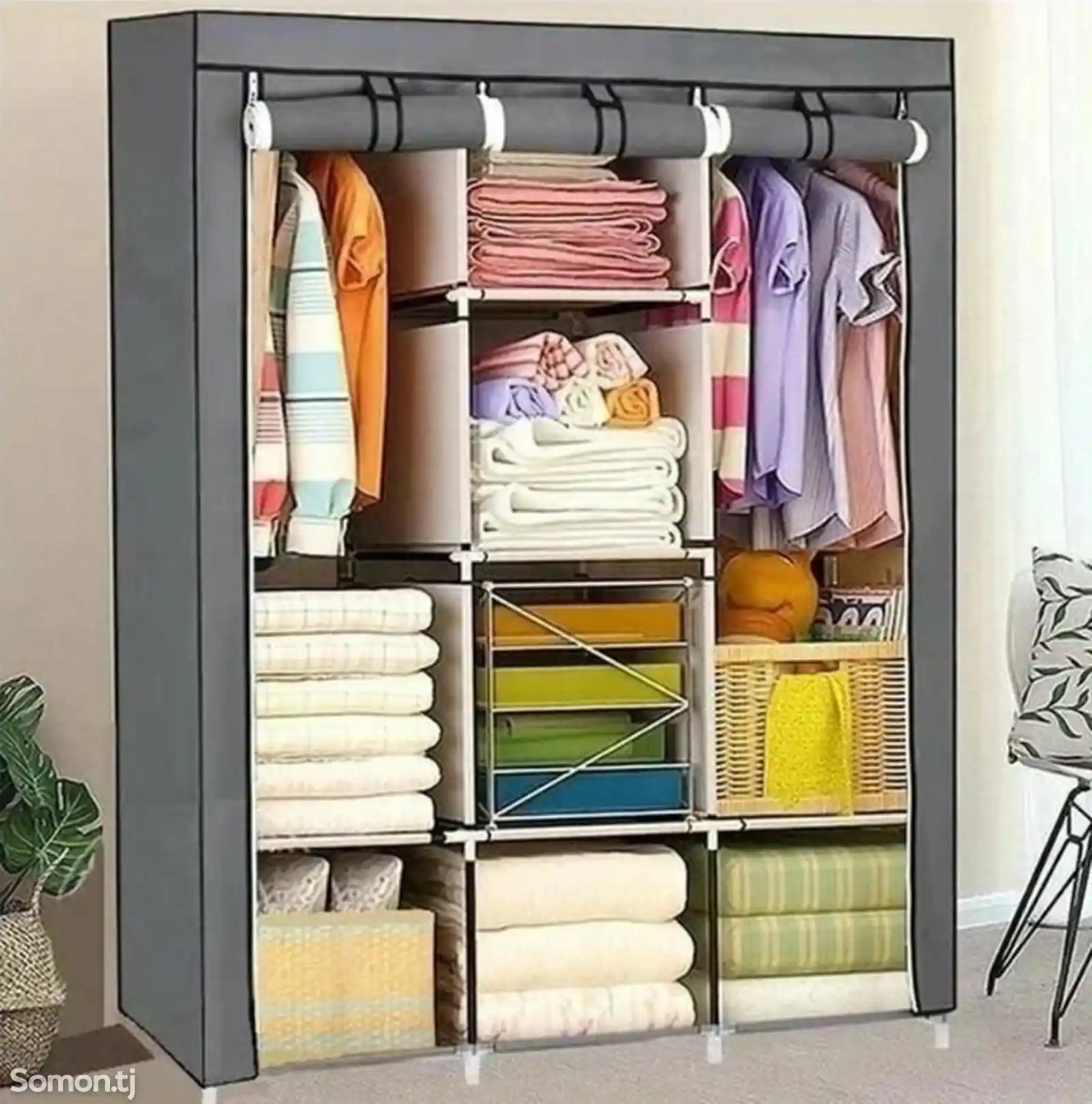 Каркасный тканевый шкаф для одежды-2