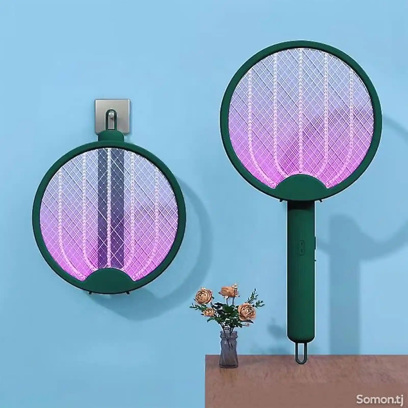 Мухобойка электрическая folding electric mosquito swatter-6