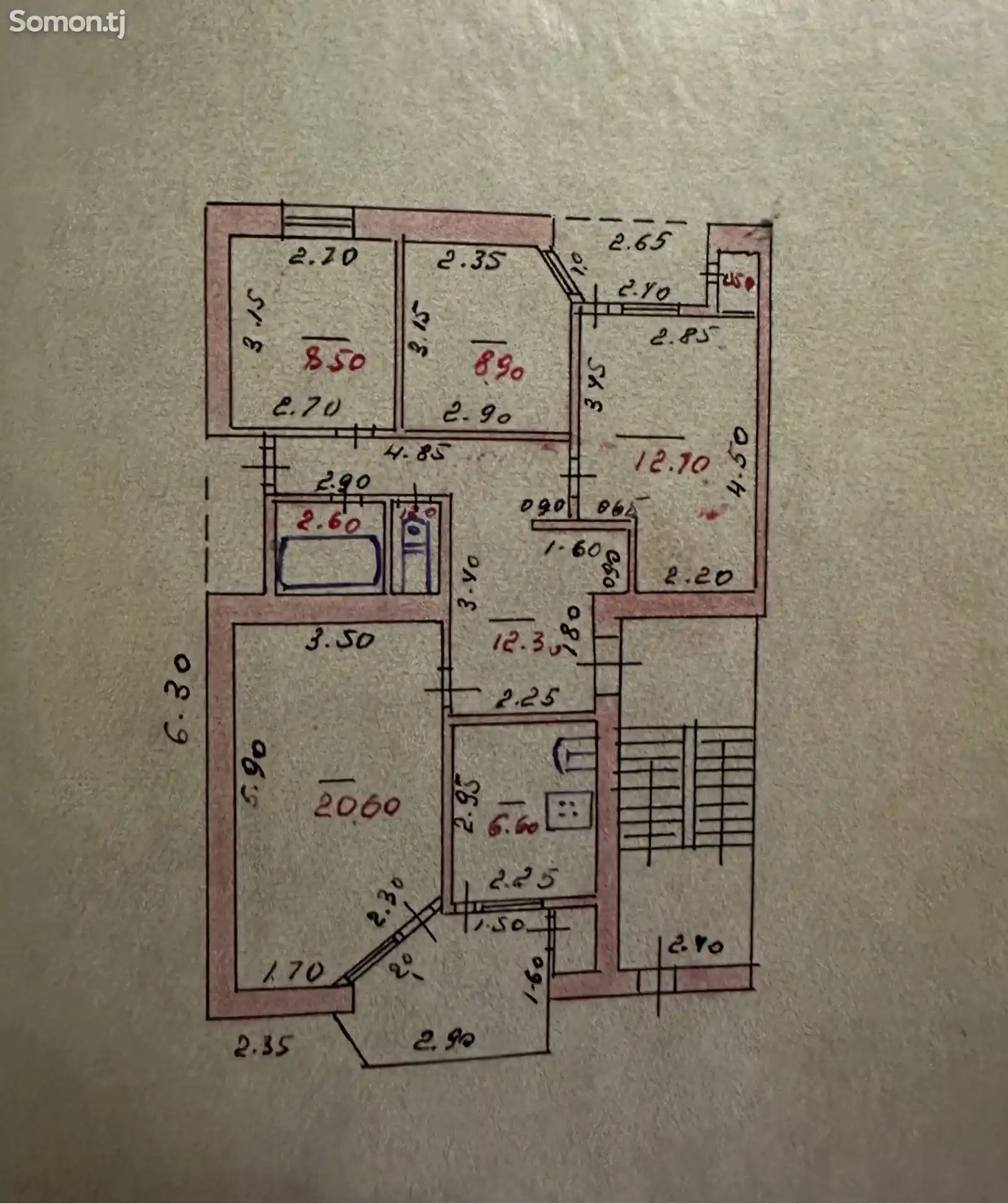 4-комн. квартира, 1 этаж, 73 м², Шураб-16