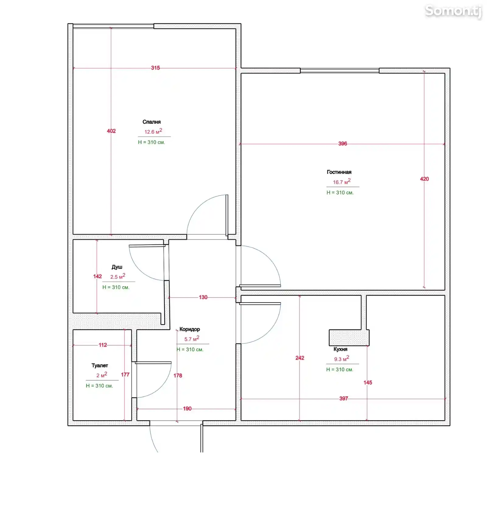 2-комн. квартира, 2 этаж, 50 м², 18 мкр, амид-10