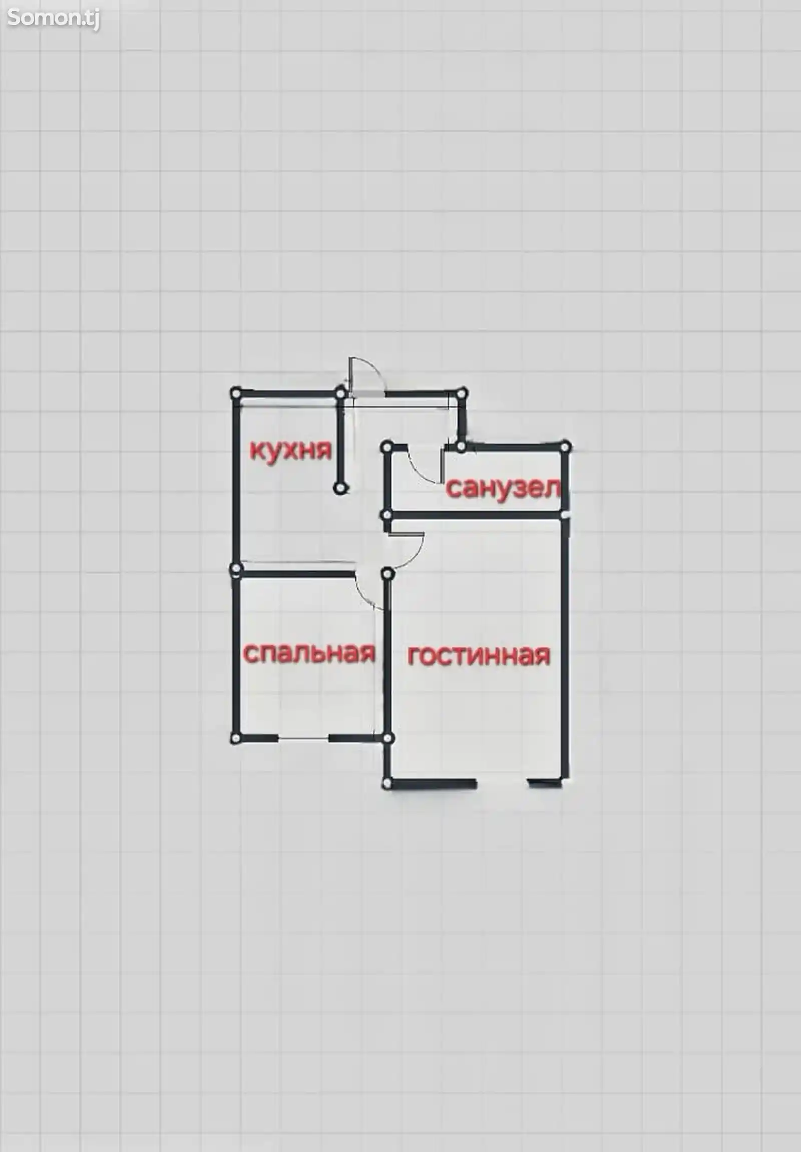 1-комн. квартира, 3 этаж, 57 м², Зелёный базар-11