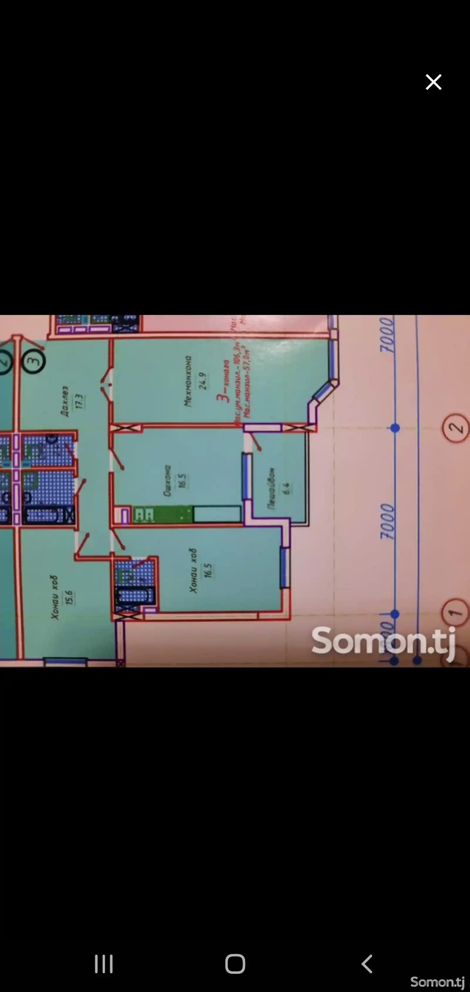 3-комн. квартира, 5 этаж, 106 м², Масҷиди Нав, лаби дарёи Лучоб-6