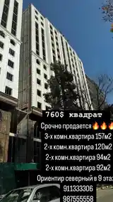 2-комн. квартира, 9 этаж, 91 м², И. Сомони-5