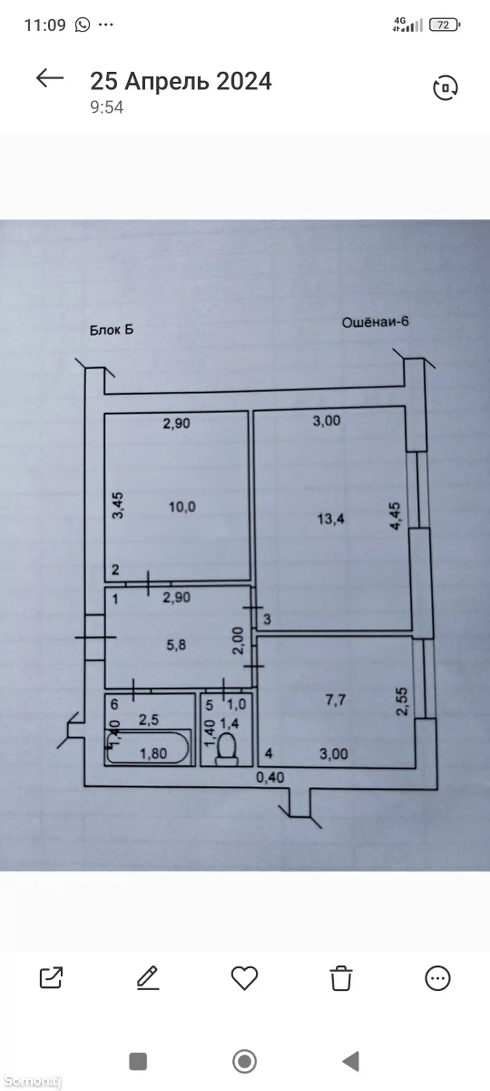 2-комн. квартира, 8 этаж, 42 м², тарабхонаи Дидор-3