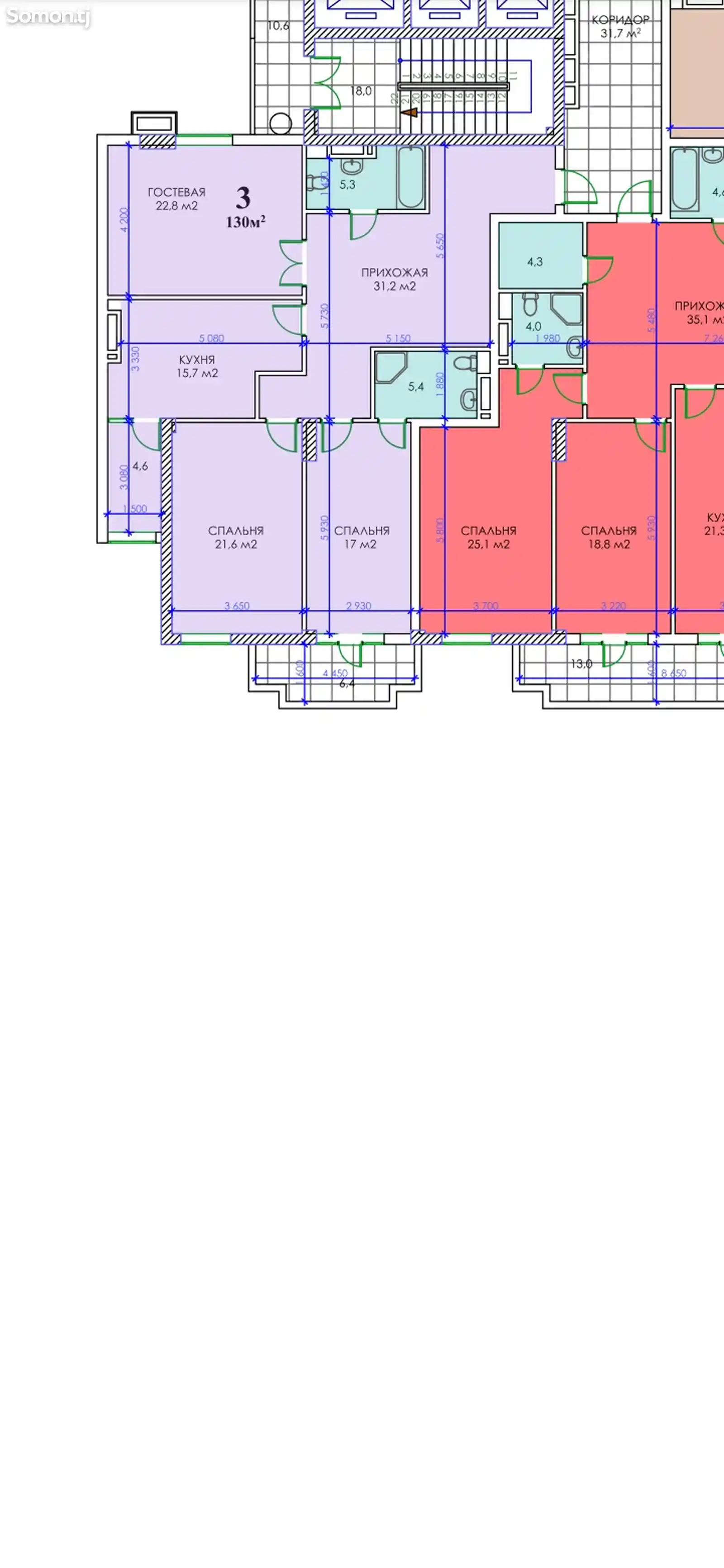 3-комн. квартира, 15 этаж, 128 м², Дом печати-2