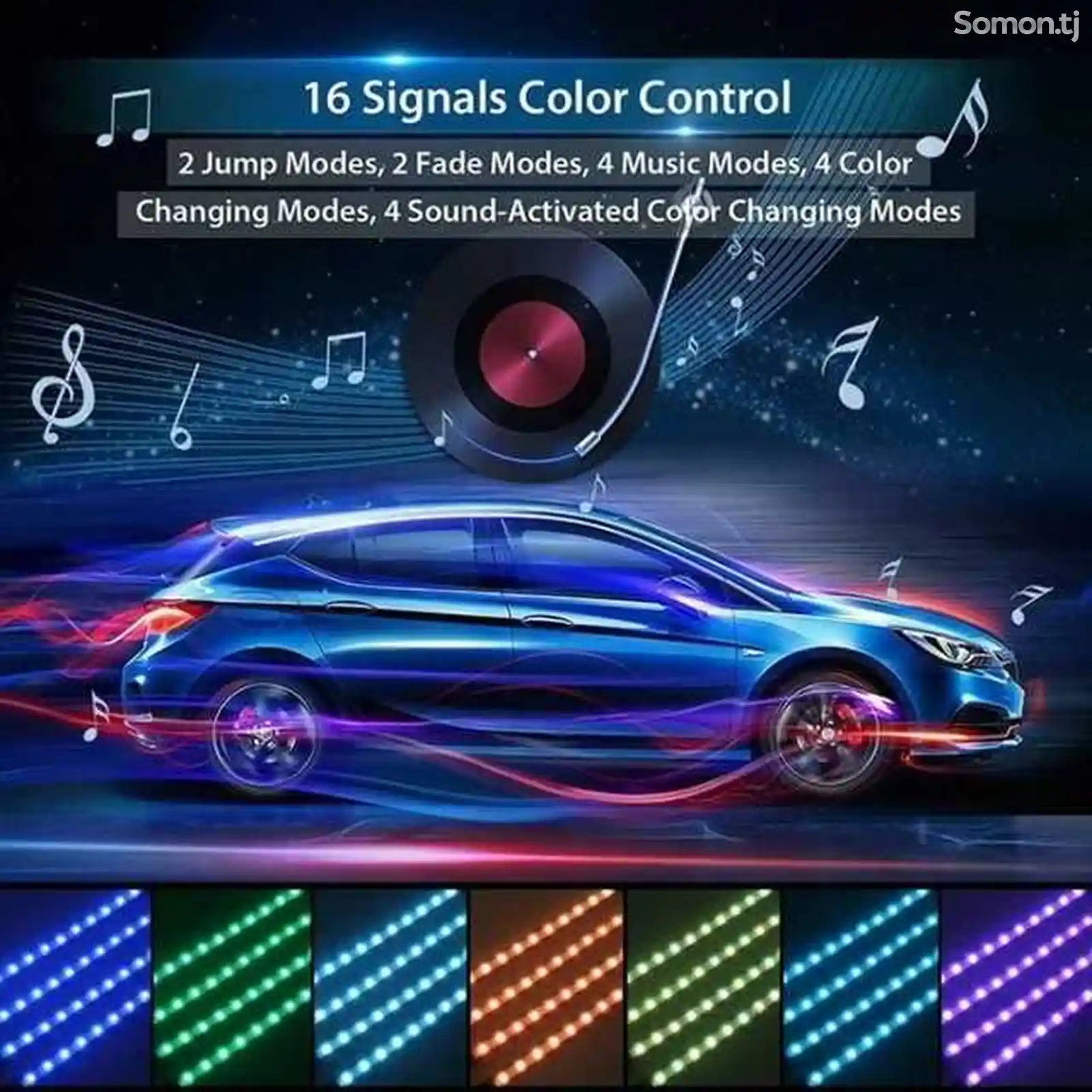 Цветная подсветка для салона авто-6