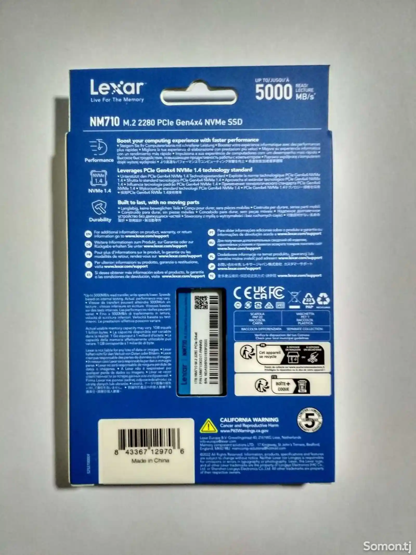 SSD накопитель Lexar NM710 NVMe M.2 1TB 5000MB/s-3