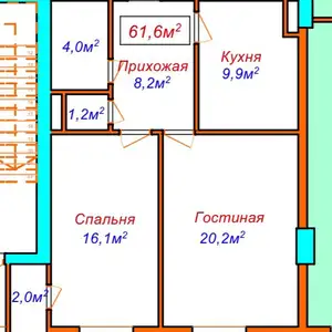 2-комн. квартира, 15 этаж, 62 м², Созидание (Бахт-3)