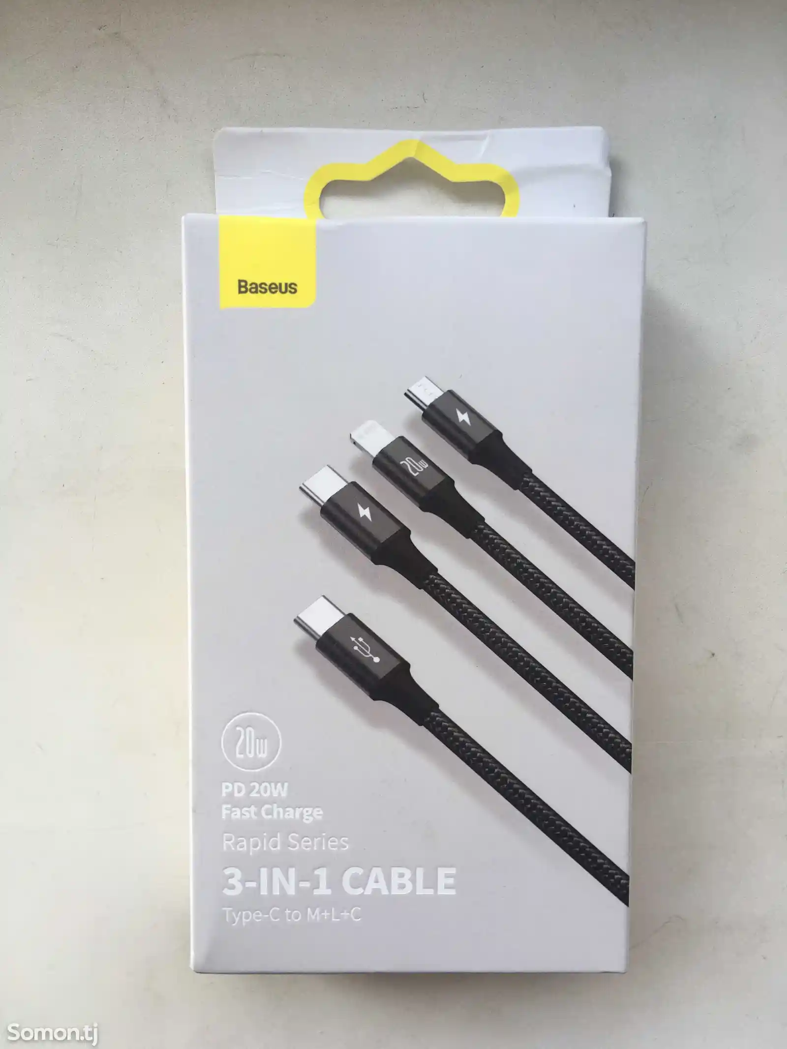 Кабель Baseus Fast Charging Data Cable Type-C to M+L+C PD 20W-1