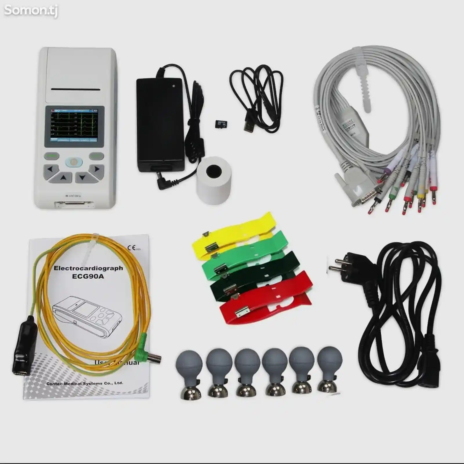 Электрокардиограф ECG90A цифровой 3-канальный сенсорный экран-2