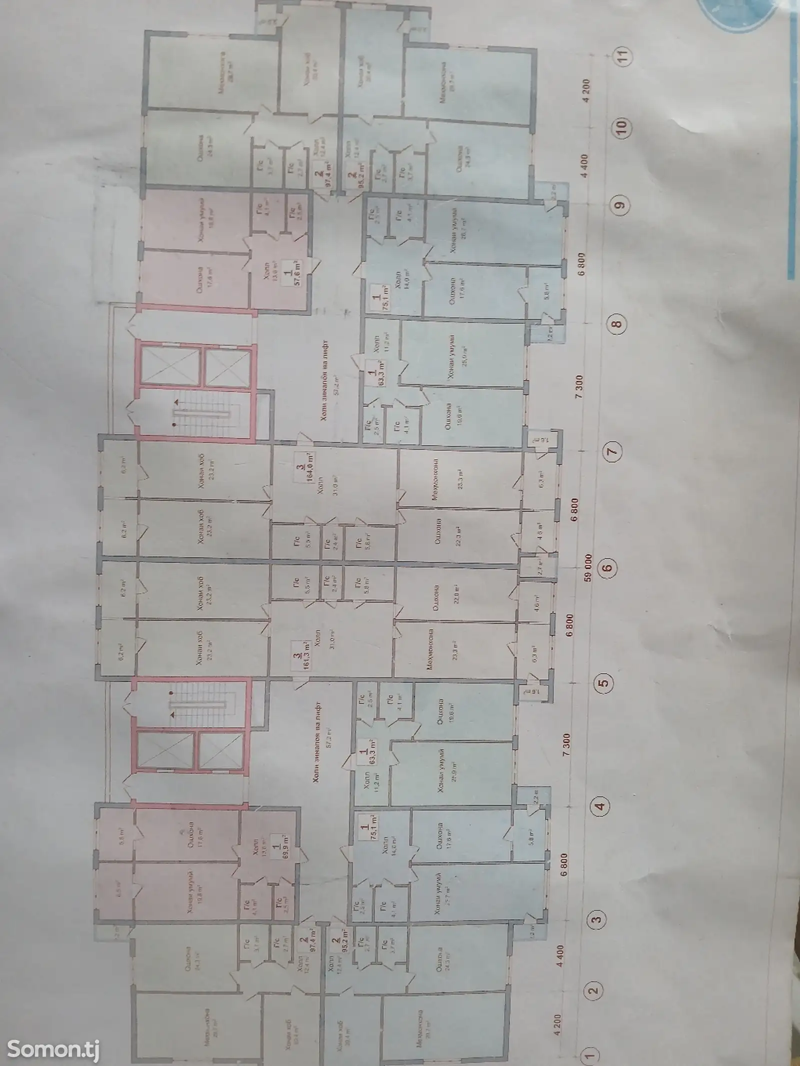 1-комн. квартира, 3 этаж, 75 м², Исмоили Сомони-1