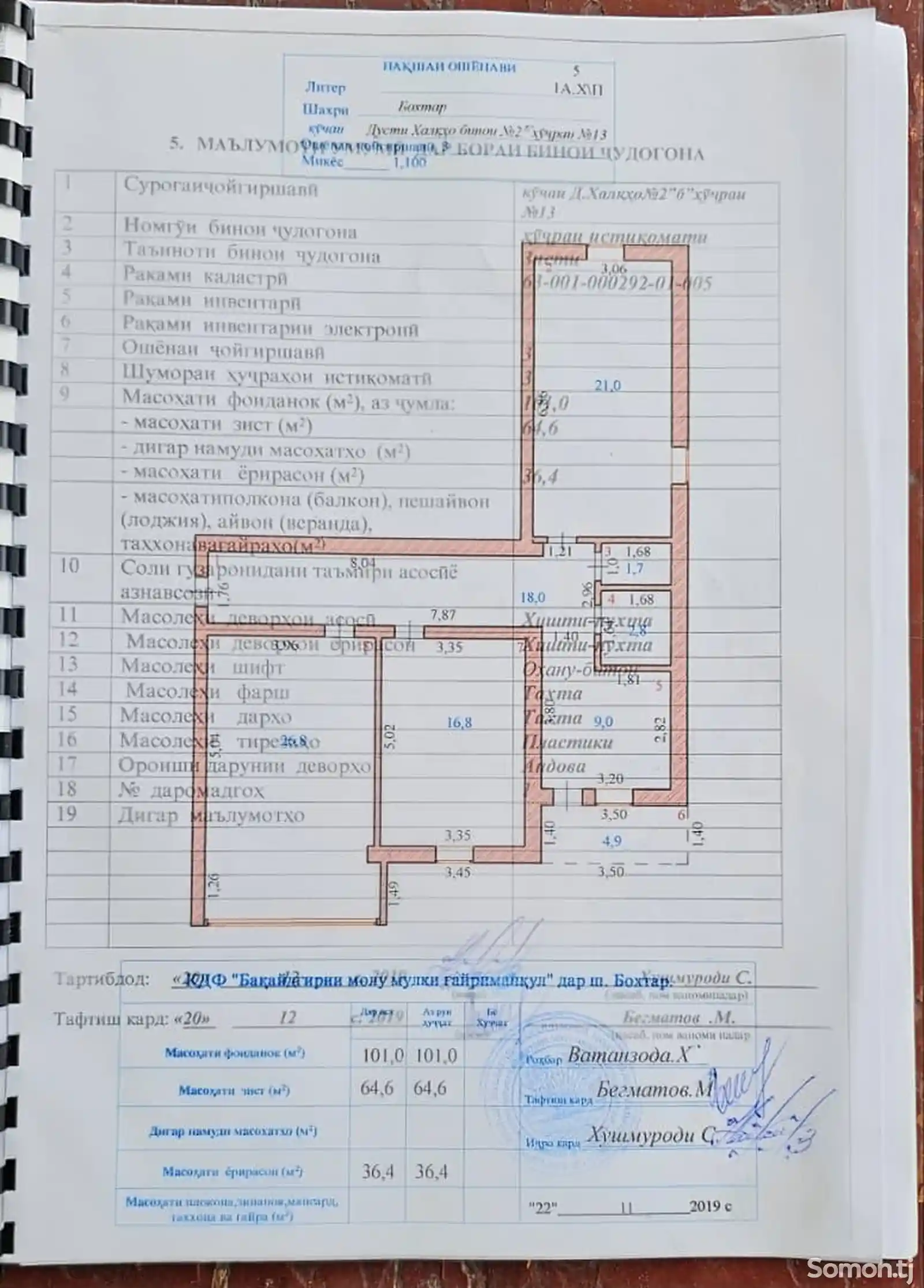 3-комн. квартира, 3 этаж, 101 м², Сомони-5