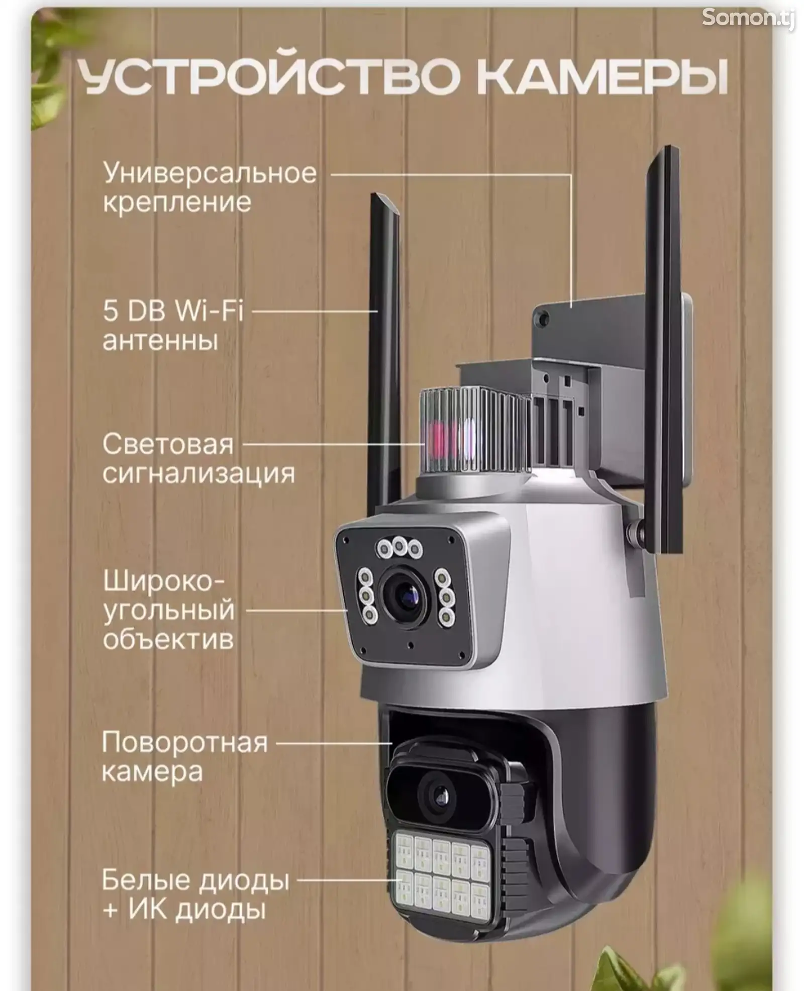 Камера видеонаблюдения уличная wi-fi ip 8 мп-8