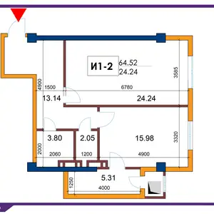 1-комн. квартира, 11 этаж, 65 м², Шохмансур, Бустон-сити