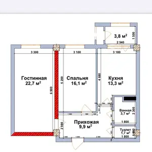 2-комн. квартира, 12 этаж, 71 м², Шохмансур