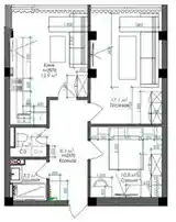 2-комн. квартира, 2 этаж, 56 м², 13мкр (Амид)-4