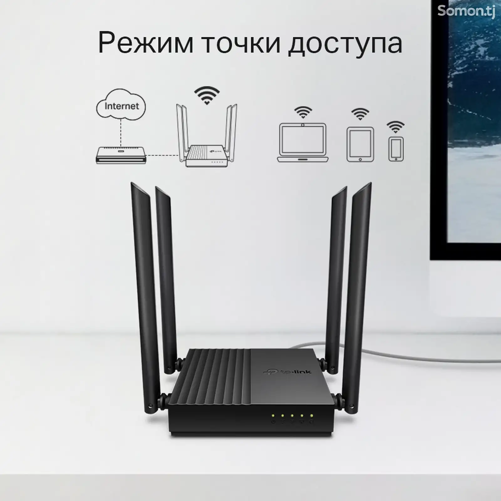 Двух диапазонный гигабитный роутер Wi-Fi AC1200 с поддержкой Mesh и MU MIMO-1