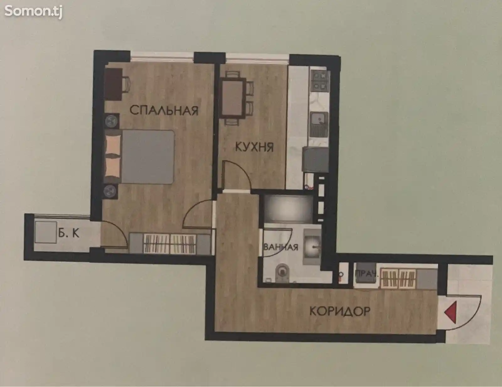 1-комн. квартира, 6 этаж, 42 м², 20 мкр-1