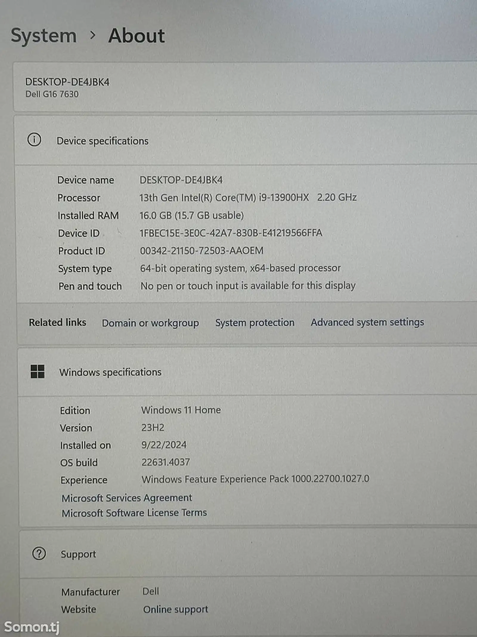 Ноутбук Dell i9-13900hx 16gb Ddr5/1tb Ssd M2/Rtx4070 8Gb/2k 165герц-9