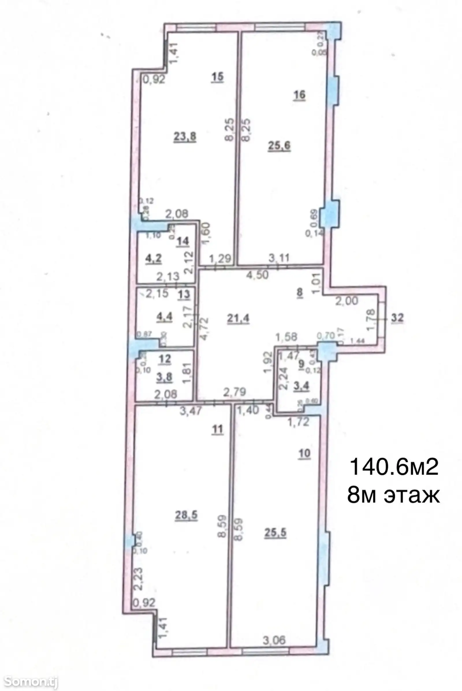 3-комн. квартира, 8 этаж, 141 м², Дом печати