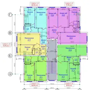 1-комн. квартира, 2 этаж, 37 м², маркази нохияи Зафаробод