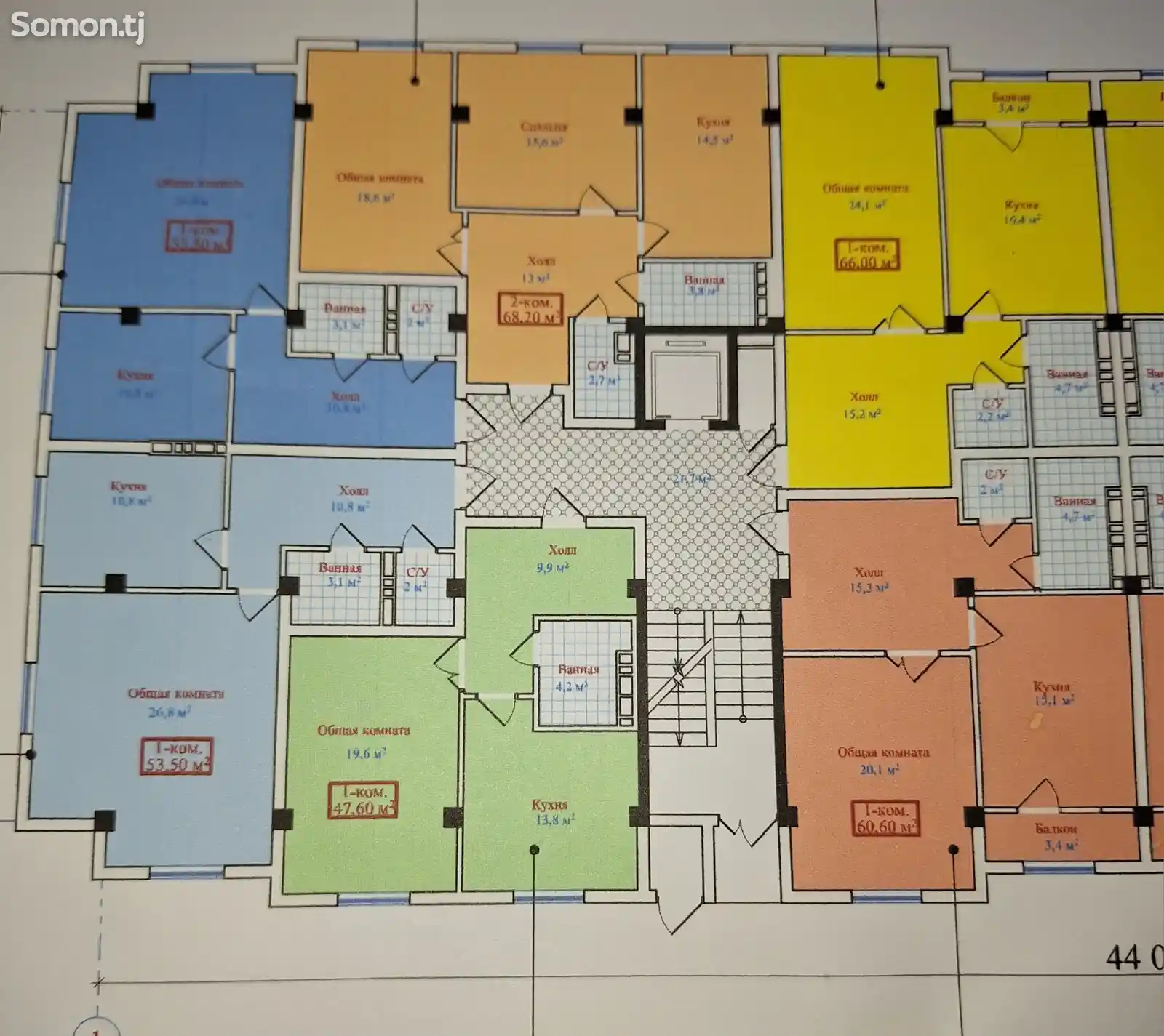 1-комн. квартира, 3 этаж, 48 м², 34 мкр-4